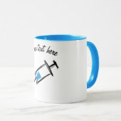 Mug Seringue, dessinée à la main. Injection, médecin,  (Devant droit)