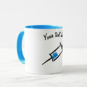 Mug Seringue, dessinée à la main. Injection, médecin,  (Devant gauche)