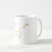 Mug Serotonin Hormone Formule chimique structurelle or (Devant droit)