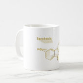 Mug Serotonin Hormone Formule chimique structurelle or (Devant gauche)