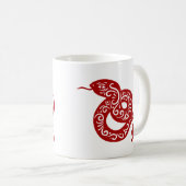 Mug Serpent chinois rouge fleuri (Devant droit)