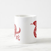 Mug Serpent chinois rouge fleuri (Centre)