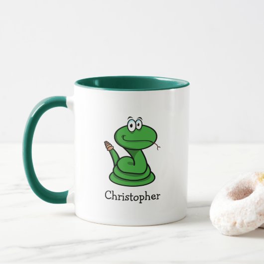 Mug Serpent de bétail personnalisé (Avec donut)