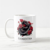Mug Serpent noir en Rose Aquarelle Goth (Gauche)