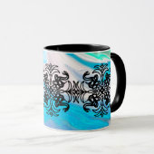 Mug Serpent tribal noir et blanc Mandala (Devant droit)