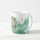 Mug Serpent Vert Fleur Rose (Devant droit)