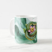 Mug Serpent Vert Fleur Rose (Devant gauche)