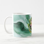 Mug Serpent Vert Fleur Rose (Gauche)