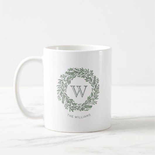 Mug Serre verte Preppy Monogram Sage (Gauche)