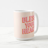 Mug Serrure du Sud : Bénissez votre coeur (rose et ora (Devant droit)