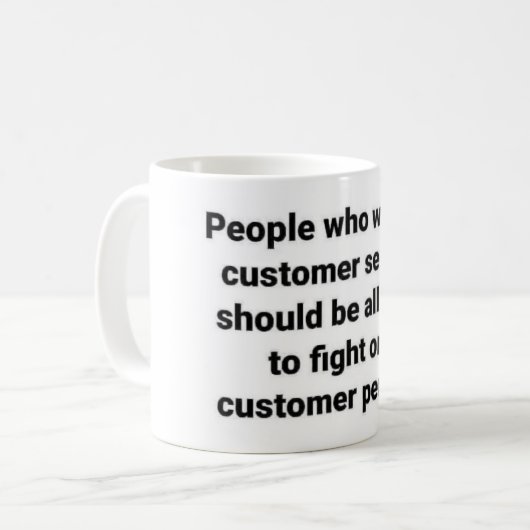 Mug Service Clientèle Conseils avec votre café du mati (Devant gauche)