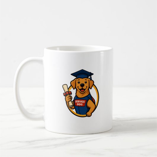 Mug Service de Remise des Diplômes Chien Mignon (Gauche)