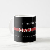 Mug Service d'incendie de la ligne rouge mince (Devant gauche)
