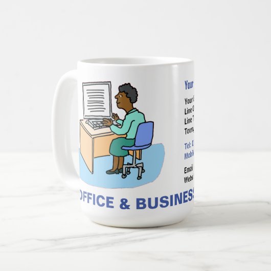 Mug Services de bureau et d'affaires avec Black Female (Devant gauche)