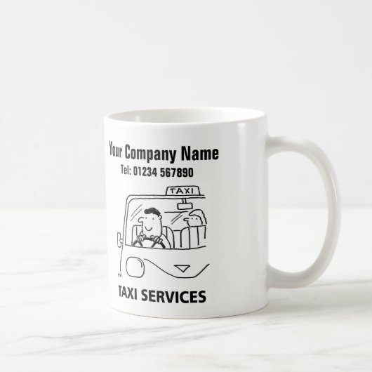 Mug Services de location de taxi et de voiture Dessin (Droite)