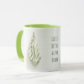 Mug Serviettes de plage à rayures vertes blanches (Devant gauche)
