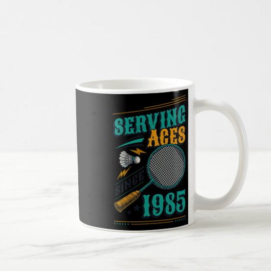 Mug Serving Aces depuis 1985 Badminton Lover 40th Birt (Droite)