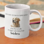 Mug Serviteur Humain Funny Golden Retriever Aquarelle<br><div class="desc">Cette conception peut être personnalisée dans la zone fournie en modifiant la photo et/ou le texte. Vous pouvez également le customiser en cliquant sur Personnaliser ce Modèle, puis en choisissant l'option cliquer pour customiser et supprimer ou modifier la couleur de l'arrière - plan, ajouter du texte, modifier la couleur ou...</div>