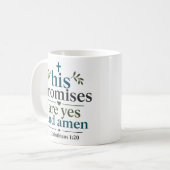 Mug Ses promesses sont oui et amen Écriture chrétienne (Devant gauche)