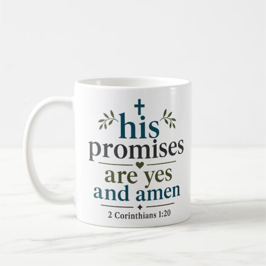 Mug Ses promesses sont oui et amen Écriture chrétienne (Gauche)