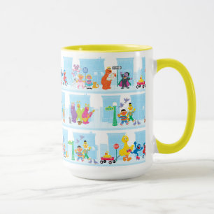 Mug Sesame Pals Marcher Le Long De Sesame Street Motif