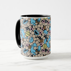 Mug Sésame Sésame   Cookie Monster Doodle Motif
