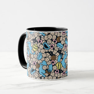 Mug Sésame Sésame   Cookie Monster Doodle Motif
