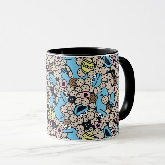 Mug Sésame Sésame | Cookie Monster Doodle Motif (Devant droit)