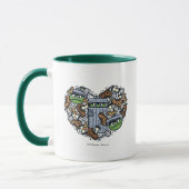 Mug Sésame Sésame | Oscar the Grouch Doodle Heart (Gauche)