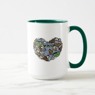 Mug Sésame Sésame   Oscar the Grouch Doodle Heart