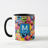 Mug Sesame Street Caractère Visages Nom et monogramme (Gauche)
