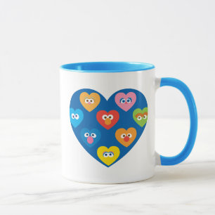 Mug Sesame Street Valentine Hearts Motif