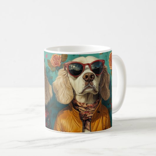 Mug Setter Anglais Avec Roses De Saint-Valentin De Coe (Devant droit)