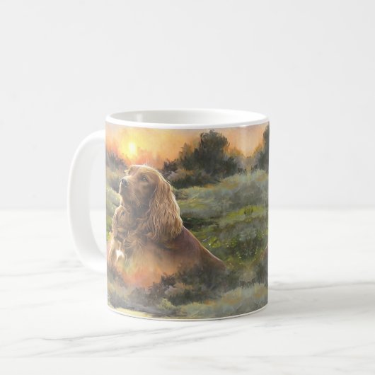 Mug setter irlandais avec chiot (Devant gauche)