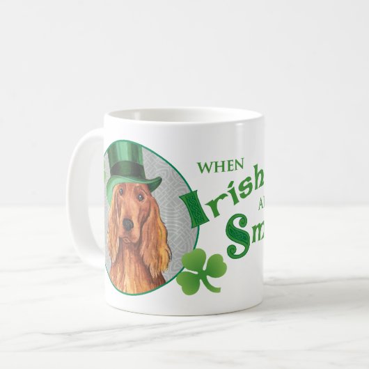 Mug Setter irlandais de la Saint-Patrick (Devant gauche)