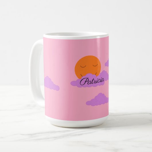 Mug Setting Sun with Clouds: Carnation Pink  (Devant gauche)