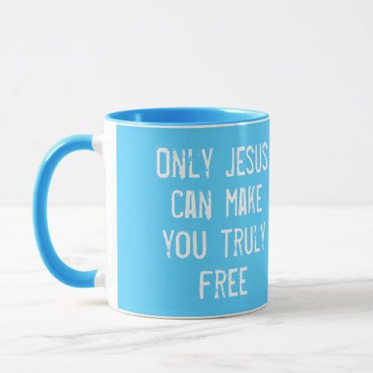 Mug Seul Jésus peut vous rendre libre message chrétien (Gauche)