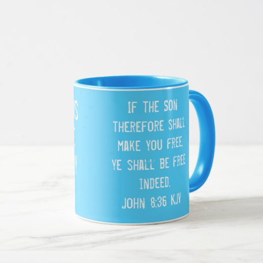 Mug Seul Jésus peut vous rendre libre message chrétien (Devant droit)