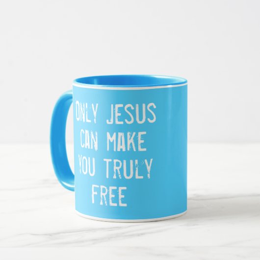Mug Seul Jésus peut vous rendre libre message chrétien (Devant gauche)