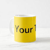 Mug SEULEMENT COULEUR / jaune + votre texte (Devant gauche)
