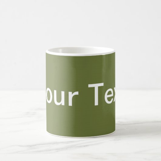 Mug SEULEMENT COULEUR / vert olive + votre texte (Centre)