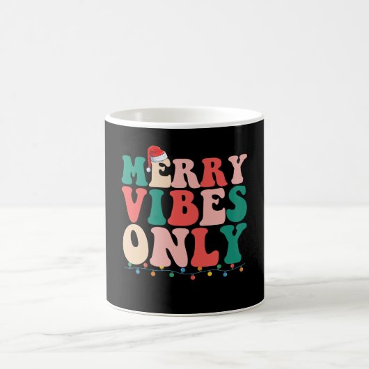 Mug Seulement des vibrations joyeuses Noël Vacances Fa (Centre)