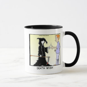 Mug Seules les poules craignent le faucheur drôle