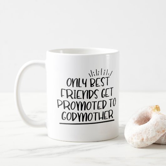 Mug Seuls les meilleurs amis sont promus à la marraine (Avec donut)