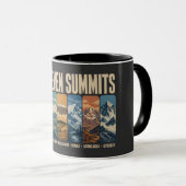 Mug Seven Summits Mountain Landmarks Illustration (Devant droit)