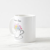 Mug Seven-Tea 70th Birthday Whimsical Fun Floral   (Devant gauche)