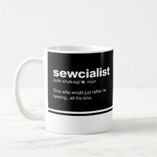 Mug Sewcialist Funny Coudre Typographie moderne Café