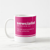 Mug Sewcialist Funny Coudre Typographie moderne Café (Gauche)