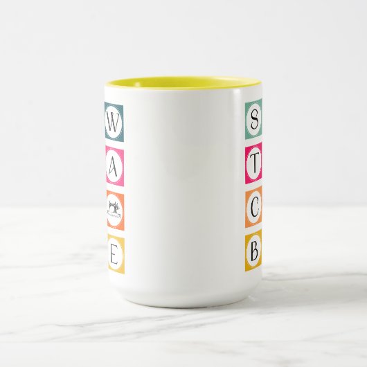 Mug Sewteachable Colorful Squares (Centre)