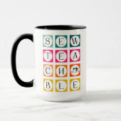 Mug Sewteachable Colorful Squares (Gauche)